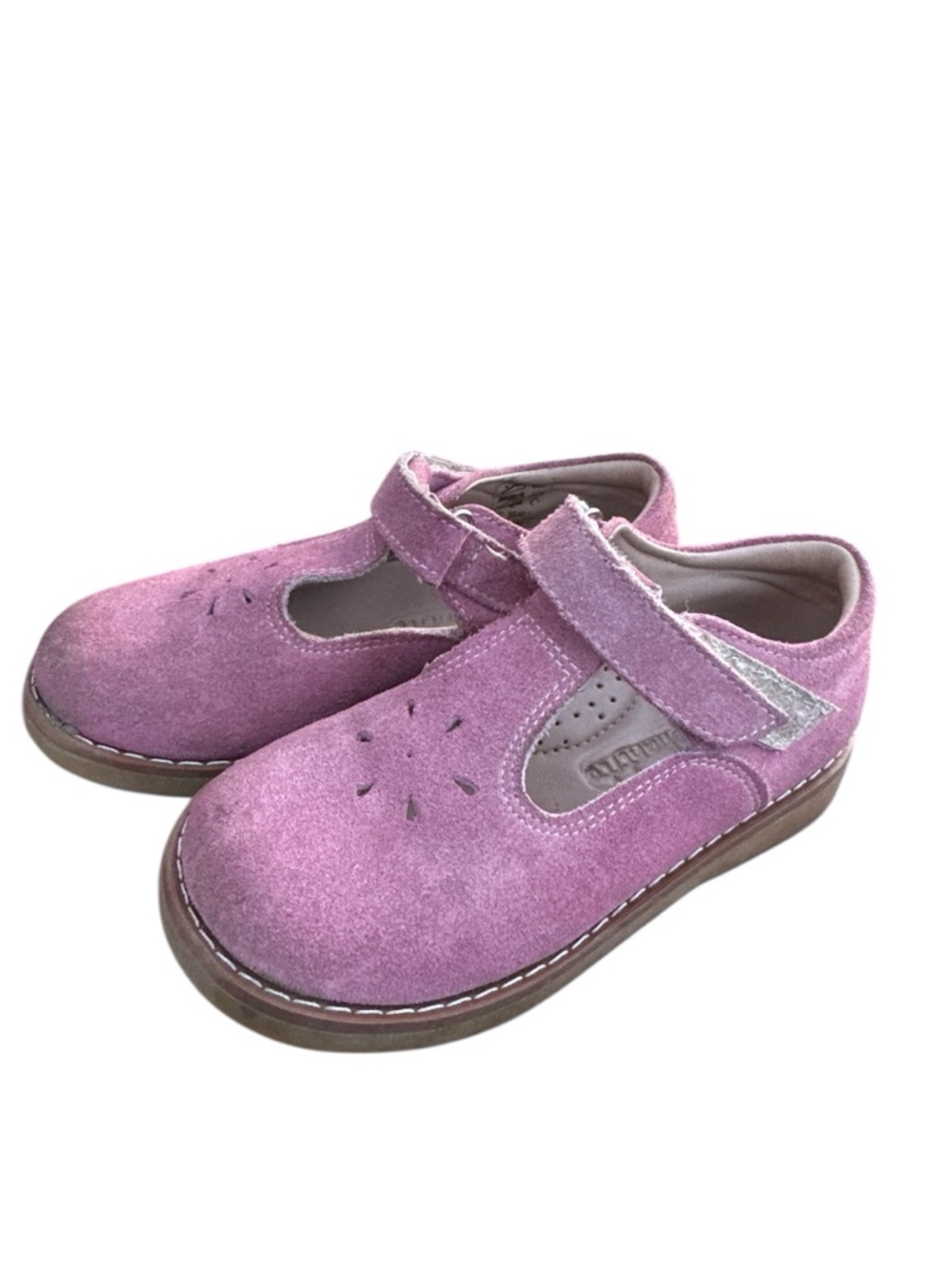 Elephantito Classic toddler girl's suede T-strap buckle shoes Size 10